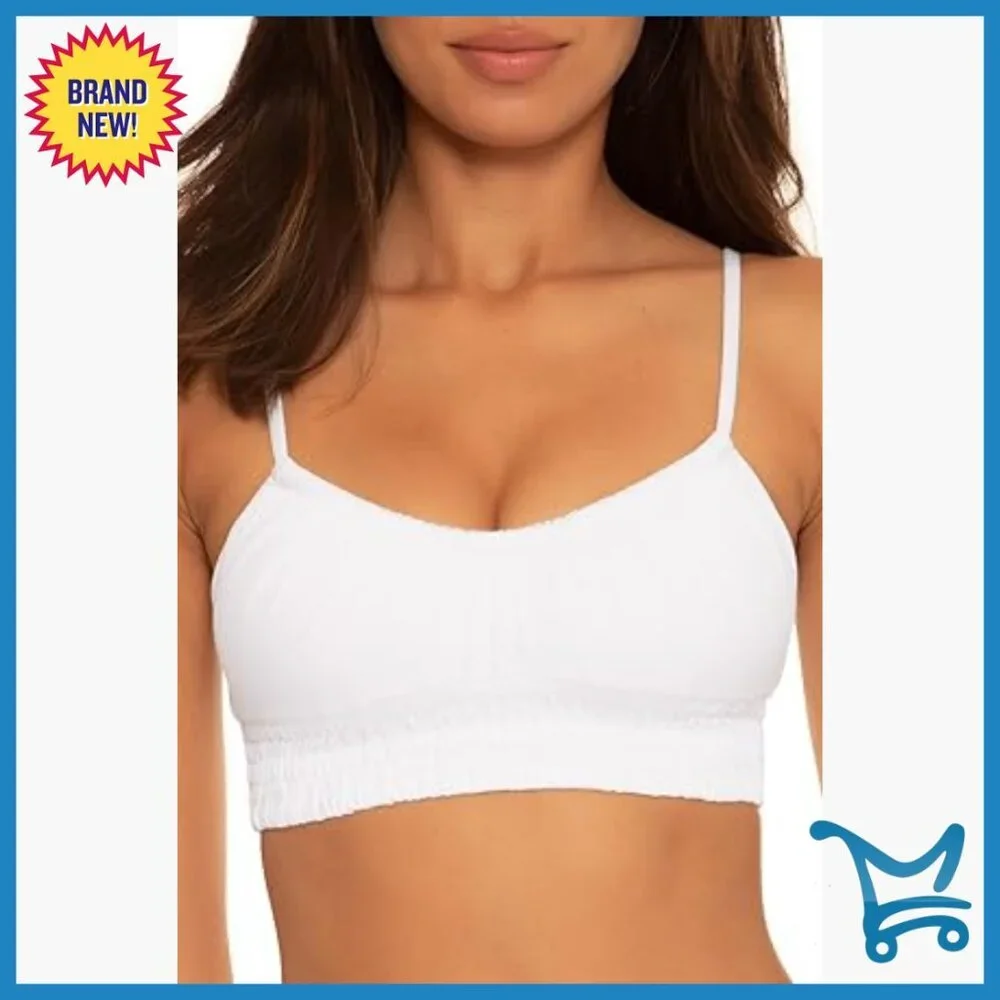 Adjustable Cami Bikini Top with Removable Straps, Medium, Polyester Spandex